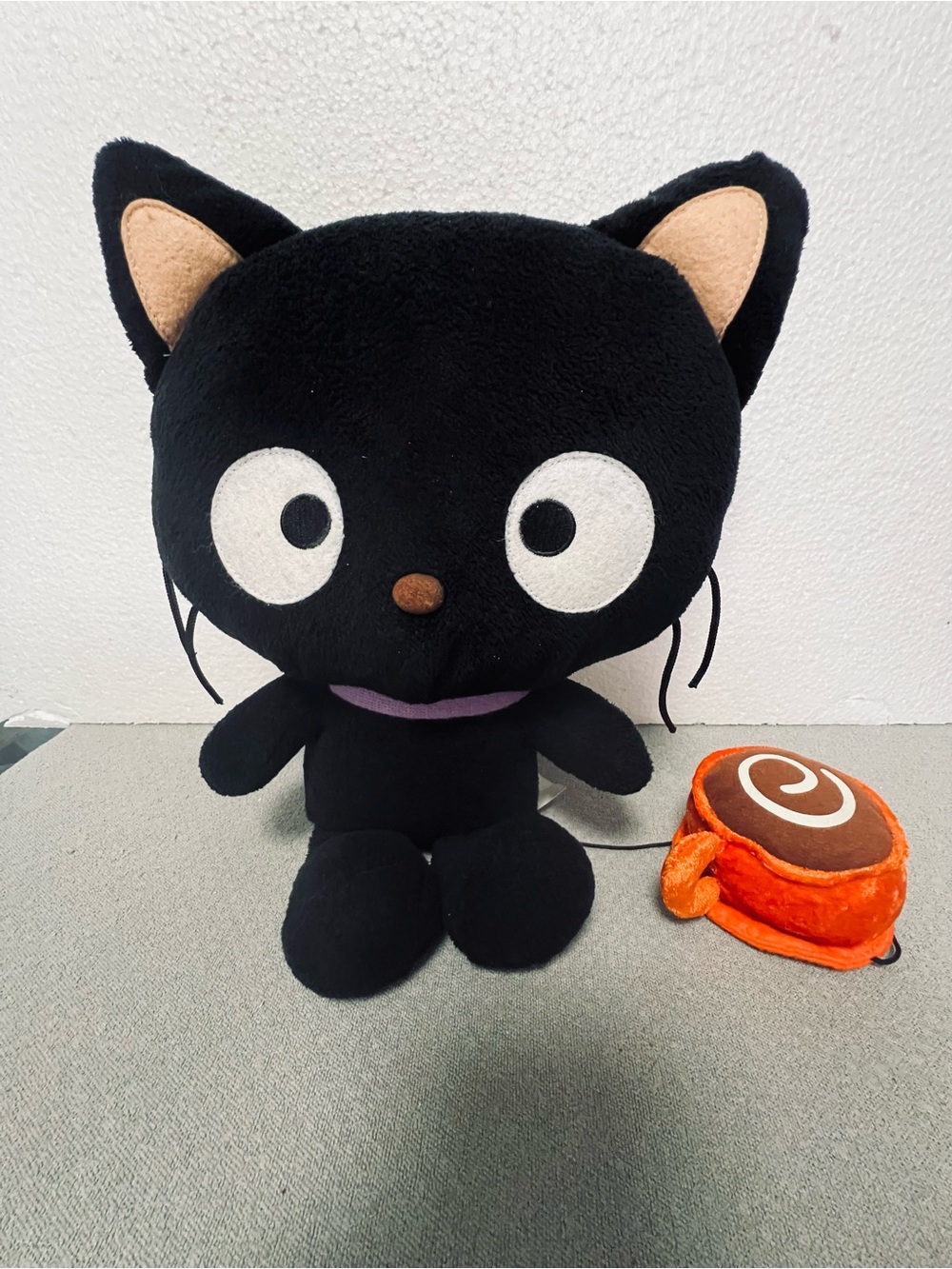 Sanrio Chococat 2004 VTG Black Kitty Plush Hot Chocolate Mug Cup Rare 13”